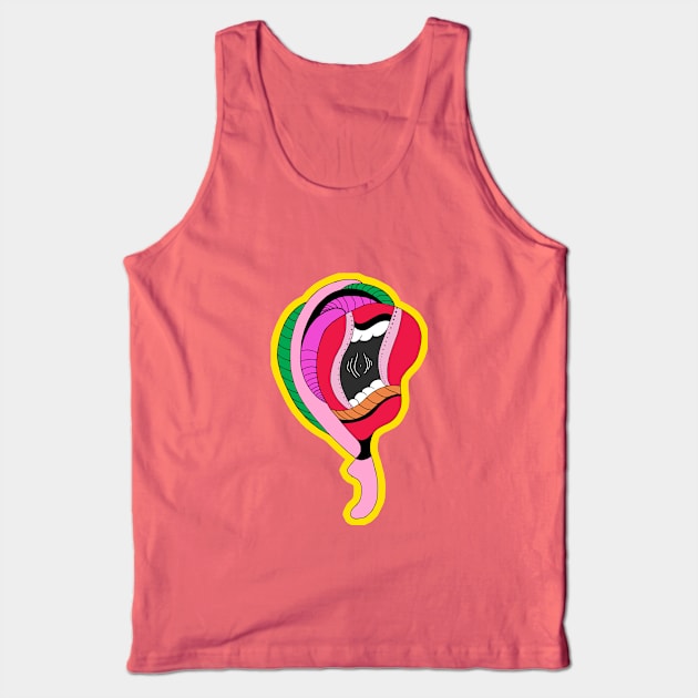 Beatbox Mouth Microphone Tank Top by Brains